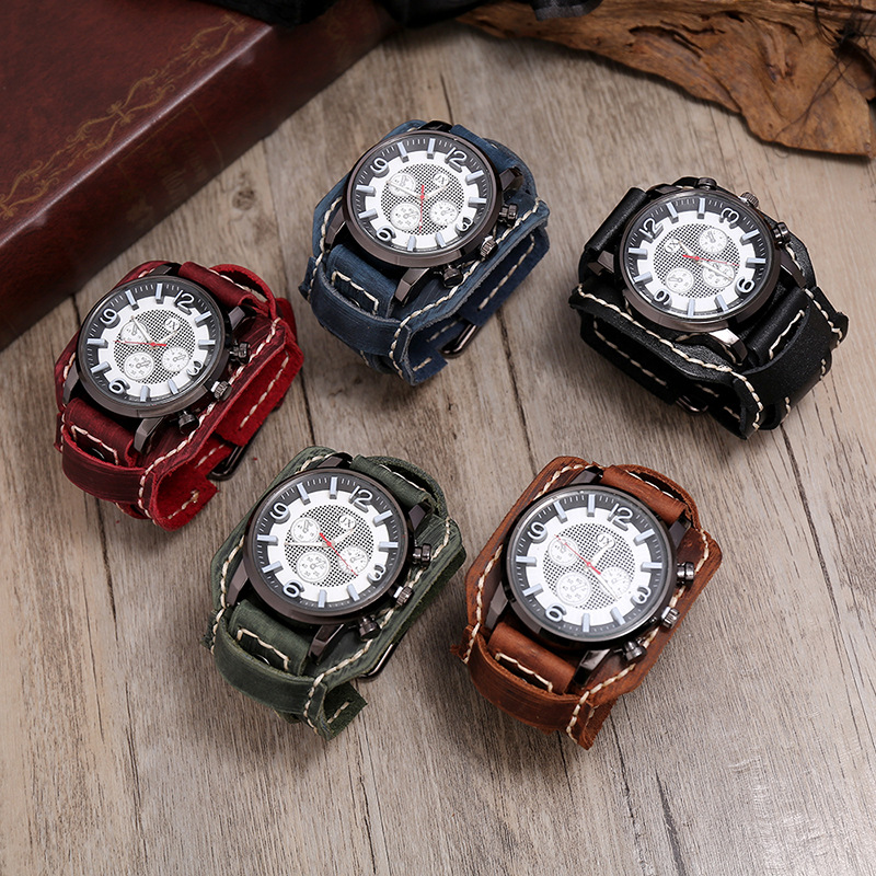 New Retro Mens Watches Genuine - Leather Watch Band Men review and price