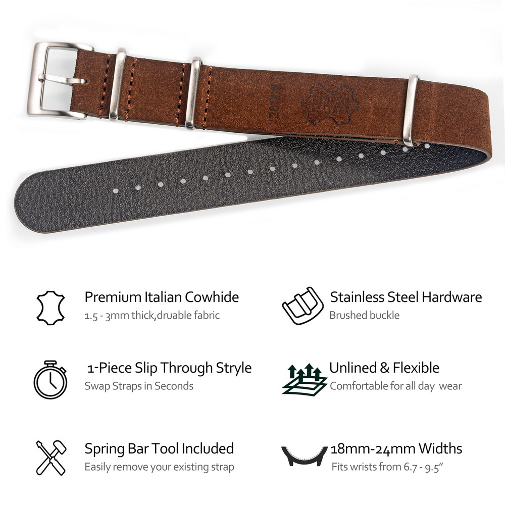 HEMSUT Genuine Leather Watch B - Tropic Strap Vintage review and price
