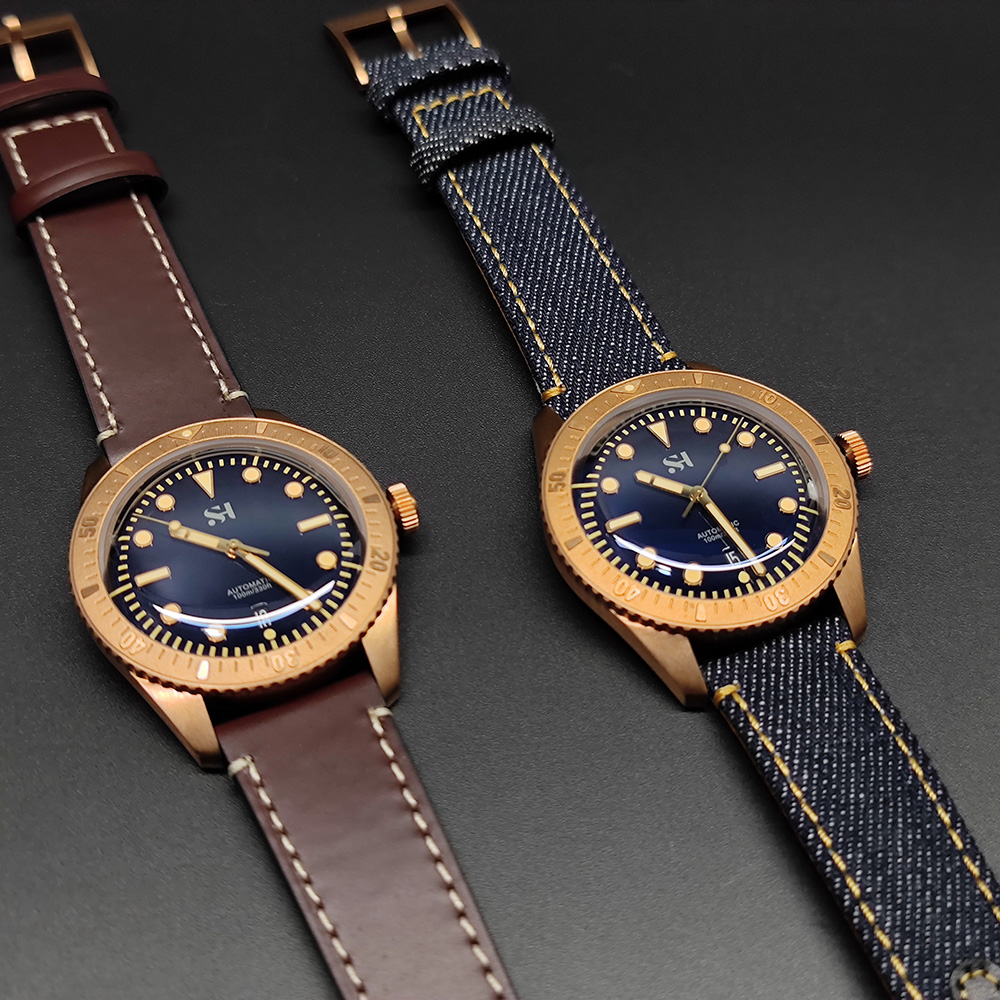 42mm Bronze Mens Watch Mechani - Canvas Strap Watch review and price