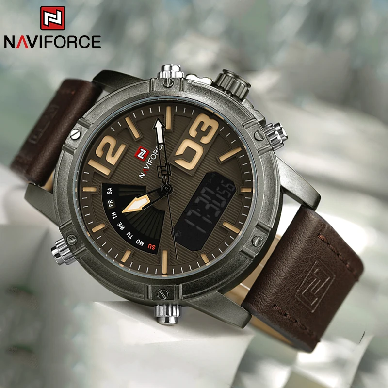 NAVIFORCE Top Brand Men Watch  - Leather Watch Band Men review and price