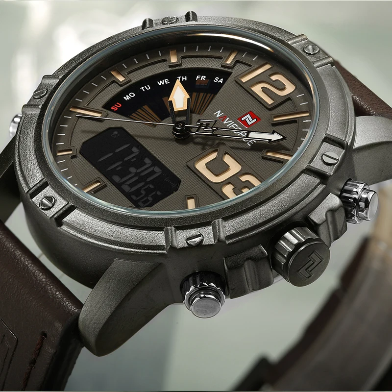 NAVIFORCE Top Brand Men Watch  - Leather Watch Band Men review and price