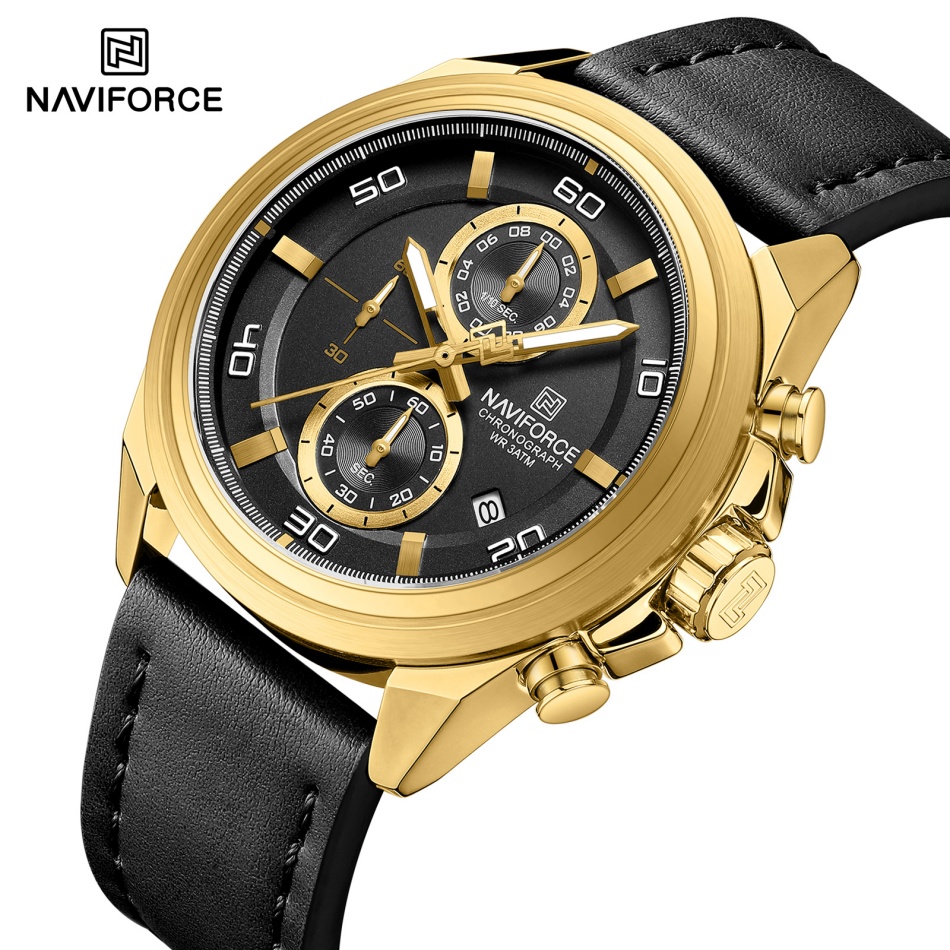 NAVIFORCE  Hands Wristwatches  - Leather Watch Band Men review and price