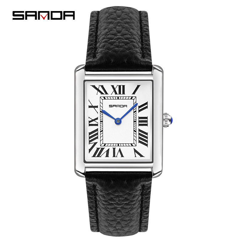 Sanda Rectangular Wrist Watche - Leather Watch Band Men review and price