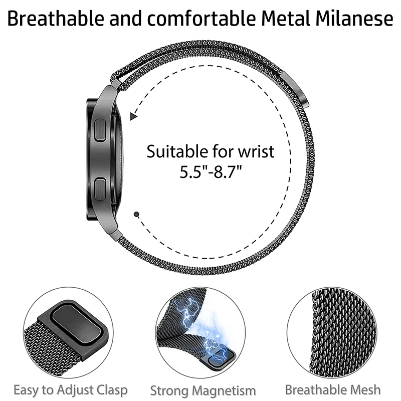 20mm strap For Amazfit GTS 4/3 - Milanese Loop Magnetic review and price