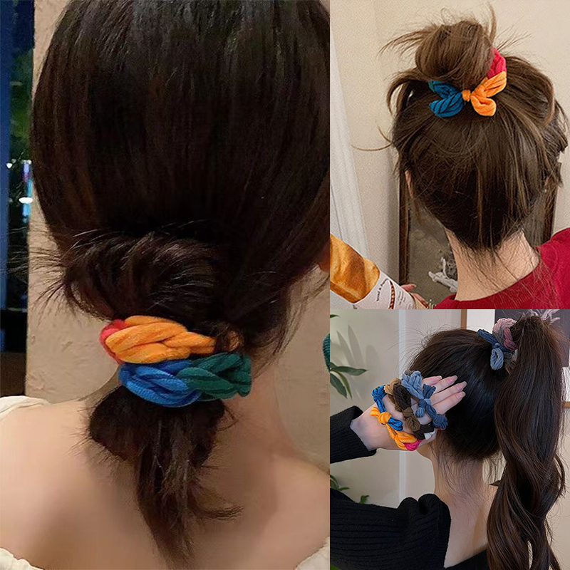 Colorful Hand-Woven Hair Rope  - Silicone Band Women review and price